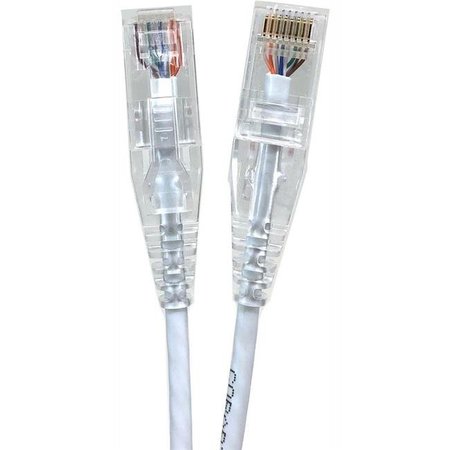 MICRO CONNECTORS Micro Connectors E08-025W-SLIM5 25 ft. Ultra Slim 28AWG Cat6 UTP RJ45 Patch Cables; White - Pack of 5 E08-025W-SLIM5